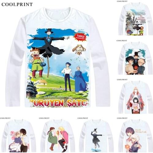 Howls Moving Castle T-Shirts Multi-style Long Sleeve Shirts Miyazaki Hayao Hauru no ugoku shiro Howl Sophie Cosplay Shirt