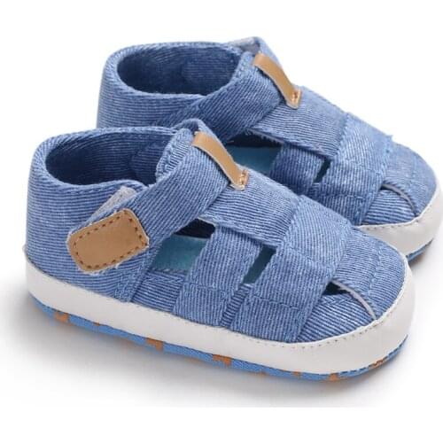 Newborn Baby Boys Sandals Summer Infant Kids Anti-Slip Shoes Toddler Boys Soft Sole Sandals Hollow Out Baby Shoes 0-18M