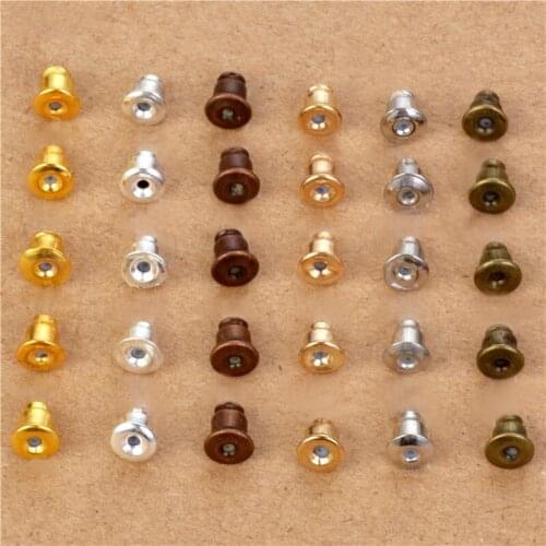 Size 5*6mm 200pcs Earring Studs Backs Butterfly Stopper Scrolls Ear Post Nuts Findings DIY Blocked Earring Backs Stoppers Ear