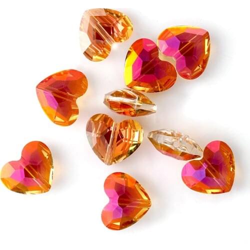 Heart Shape Hole Rhinestones K9 Glass DIY Accessories Pointback Shiny Hole Bead Jewelry DIY Rhinestones Sew On Stones