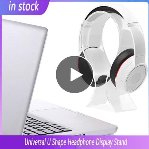 Universal U Shape Acrylic Headphone Stand Earphone Hanger Display Shelf Rack Bracket Desk Portable Earphone Accessories
