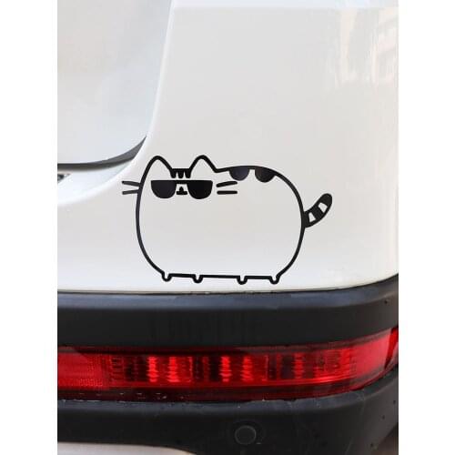 ZTTZDY 15.8*10.1CM Fat Cat Car Sticker Lovely Cat Vinyl Decal Black/Silver ZJ4-0157