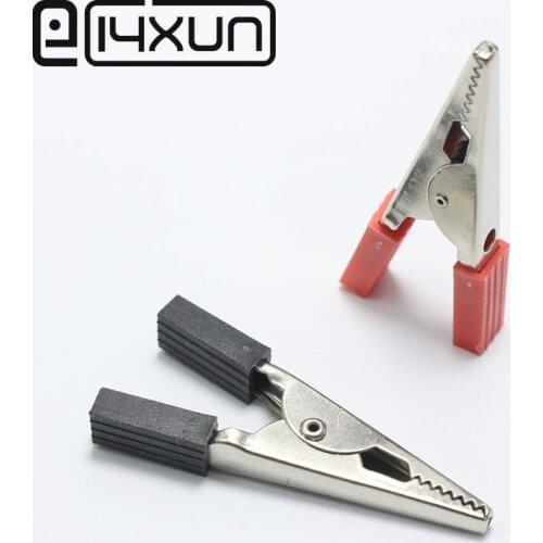 High Quality 20PCS/LOT Full Insulated Crocodile Alligator Clips 50mm Plastic Handle Test Probe Metal Alligator Clips