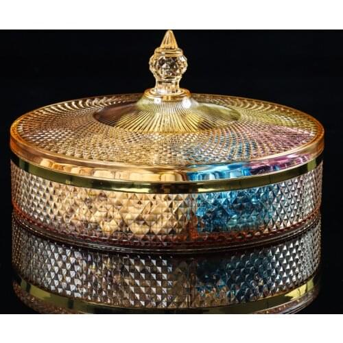 European Color Candy Storage Box with Lid Nut Fruit Snack Platter Living Room Desktop Large Capacity Storage Box Kitchen Utensil