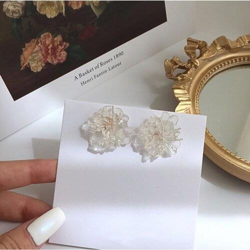 2019 new brand design transparent flower earrings generous fashion temperament summer earrings gift Korean earrings for women