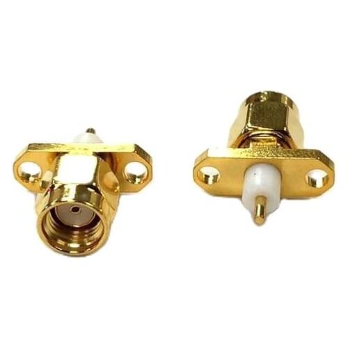 1pc Reverse RP SMA Male Plug RF Coax Connector panel mount solder post Straight Insulator Long 4mm Goldplated wholesale NEW
