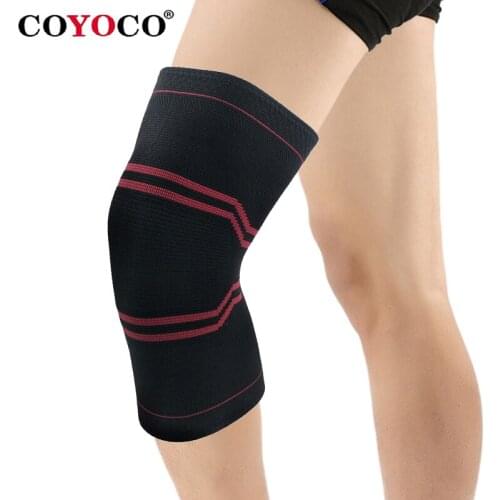 1 Pcs Sports Knee Protect Pad Support Kneepad COYOCO Brand Running Cycling Gym Braces Elastic Knee Sleeve Warm Black Rose Red