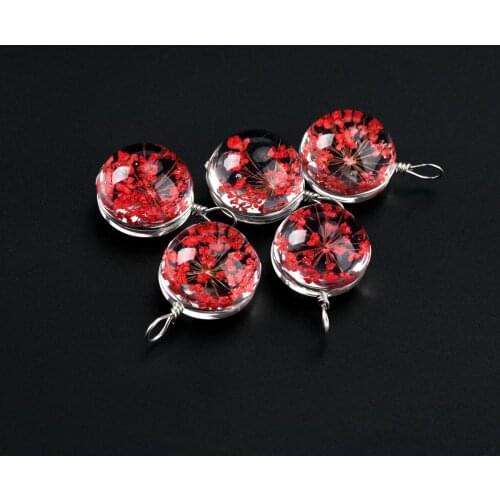16# Iron Wire Hand-made Flower Glass Bead string Not Wooden For DIY Earrings Bracelet Necklace Jewelry Making Beads #IZ306