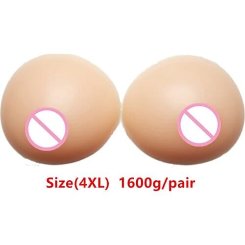 1600g/Pair Simulation Tits Crossdresser Silicone Boobs Shemale Fake Breast Prosthesis White Box Packaging Value Your Privacy