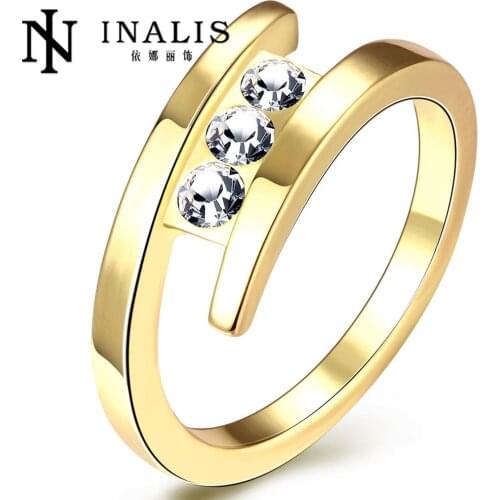 2016 New fashion gold color rings for women wedding ring wholesale popular jewelry Bridal Ring Christmas gifts R073-A-8