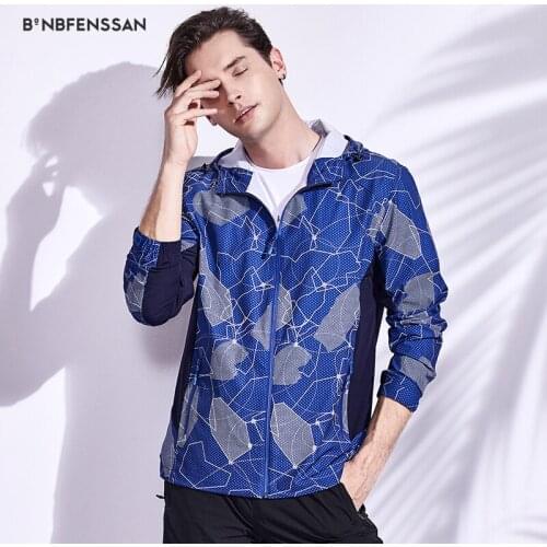 2019 Outdoor Sun Protection hood hiking jacket man printing Clothing Waterproof Breathable Cycling Clothes Quick-drying 1917A