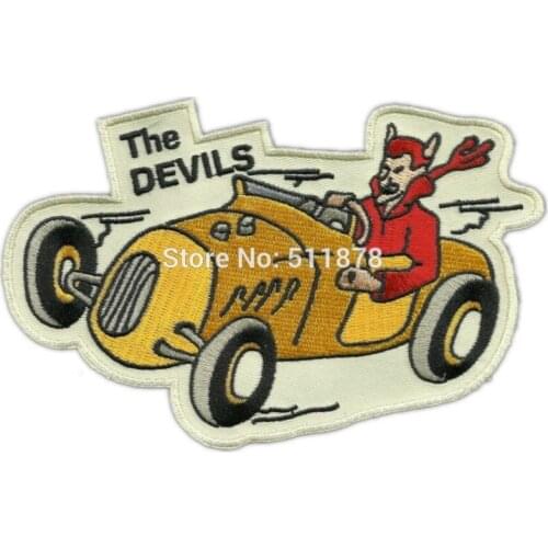 6" VINTAGE STYLE 1950s REPRO THE DEVILS HOT ROD CLUB ROCKABILLY GREASER Embroidered Motorcycle Biker Vest Patch IRON ON Badge