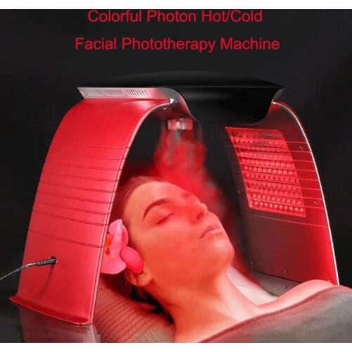 7 in 1 hot and cold spray colorful photon oxygen injection moisturizing LED facial mask skin rejuvenation beauty instrument