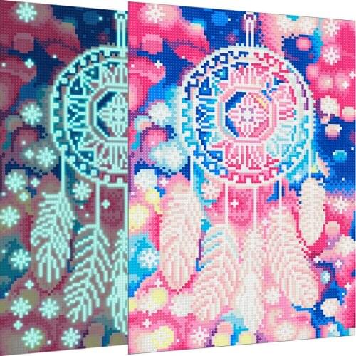 DIY Diamond Embroidery Dreamcatcher Full Round Drill Luminous Diamond Painting Cross Stitch Scenery Mosaic Art Home Decoration