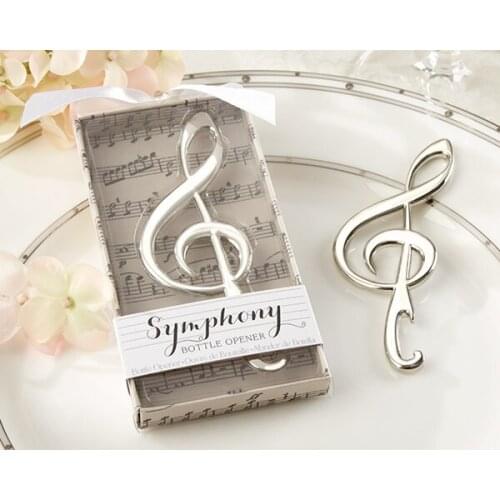 Free Shipping 24PCS/LOT Good Quality Wedding Favor and Party Favors "Symphony" Chrome Music Note Bottle Opener