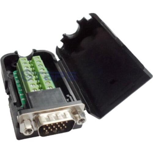 Free shipping DB15 male15 pin No need welding adapter plate HDB 15 pin male breakout board