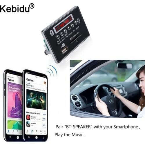 Kebidu Bluetooth MP3 Decoder Board Hands-free USB FM Aux Radio MP3 Player Integrated Car USB Module Remote Control For Car