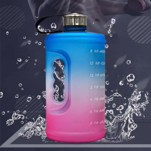 2.2L Water Bottle Eco-friendly Large Capacity PET Motivational Time Marker Fitness Kettle Camping Large Water Jug Scale Mark