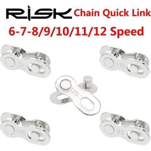 Risk Bike Chain Quick Link Mountain Cyclingl Bicycle Chain Missing Quick Connector Connecting Master for 6-7-8/9/10/11/12 Speed
