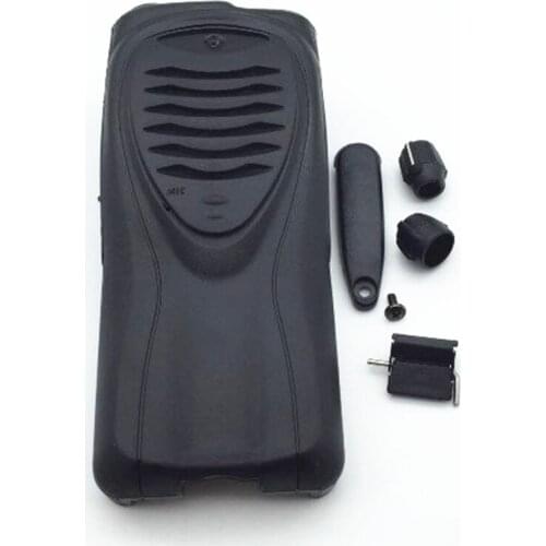 5x the front housing case shell for Kenwood TK3207 TK2207 etc walkie talkie with knobs dust cover battery lock Logo sticker