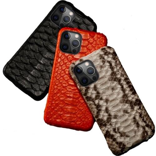Real python Genuine Leather Phone Case for iPhone 12 Pro Max 12 mini 12 Luxury Covers FOR iphone 11 Pro Max XR XS Max XR 8 Plus