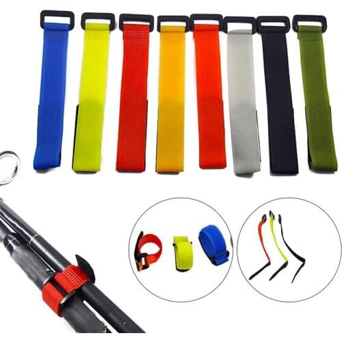 10/5/1Pcs Reusable Fishing Rod Tie Holder Strap Suspenders Fastener Hook Loop Cable Cord Tie Belt Fishing Tackle Box Accessories