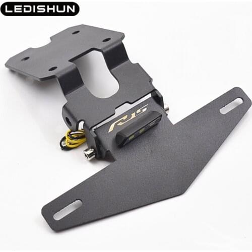 For Yamaha YZF-R15 V3 R15 V3 2017 2018 2019 Motorcycle Adjustable License Plate Holder Mount Tail Rear Bracket LED