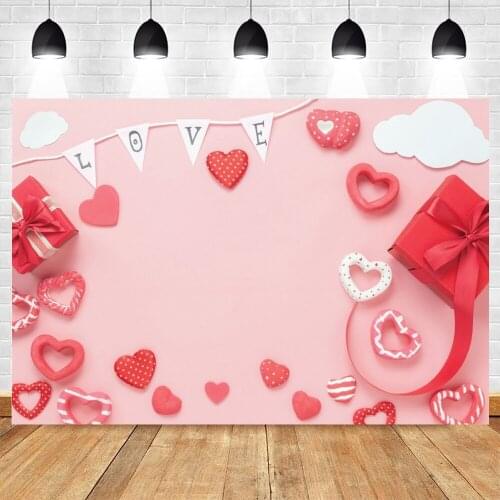 Yeele Birthday Photocall Pink Red Love Heart Gift Photography Backdrop Personalized Photographic Backgrounds For Photo Studio