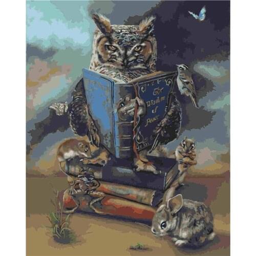 Painting By Number Living Room Kids Room Kit Canvas Wall Art Coloring Acrylic Paint Brush Canvas Diy Gift 40x50cm Animals