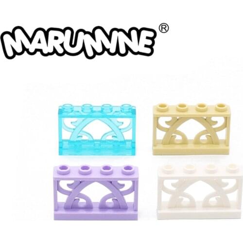 Marumine 1x4x2 Iron Fence with 4 Studs 19121 for Building Blocks Parts DIY MOC Bricks Construction Creative Gift Modeling Kits