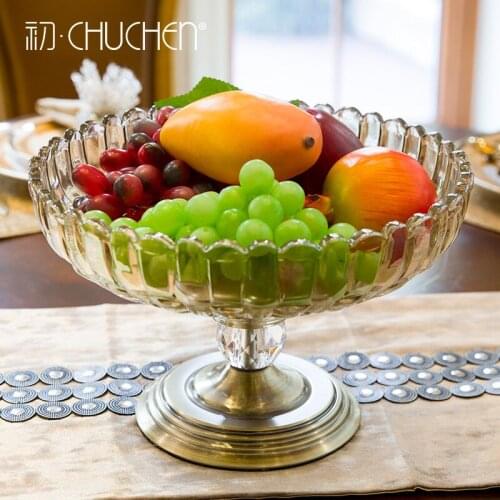 American metal glass dried fruit fruit plate model room home tea decorations crystal dining room living room LB031205