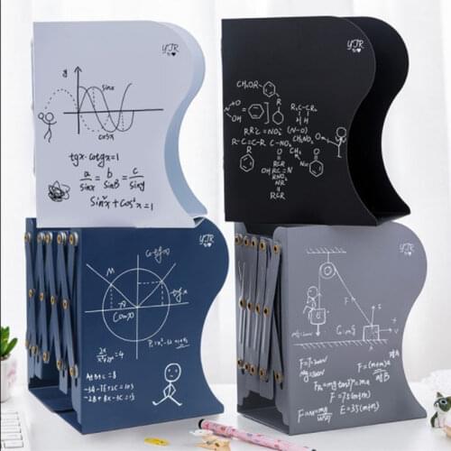 Metal Retractable Bookends Support Stand Holder Shelf Adjustable Bookrack Organizer School Office Supplies