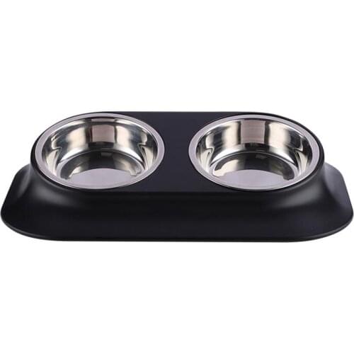 Pet Dog Puppy Cat Feeding Stainless Steel Dish Pet Drinking Bowl Food Feed Placement