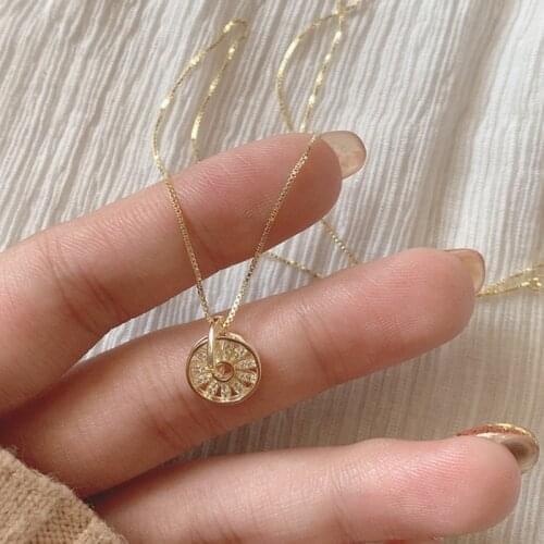 Delicate Korean Flower Circle Pendant Choker Necklace Clavicle Chain Zircon Women Female Wedding Party Jewelry Shine Girl Gift