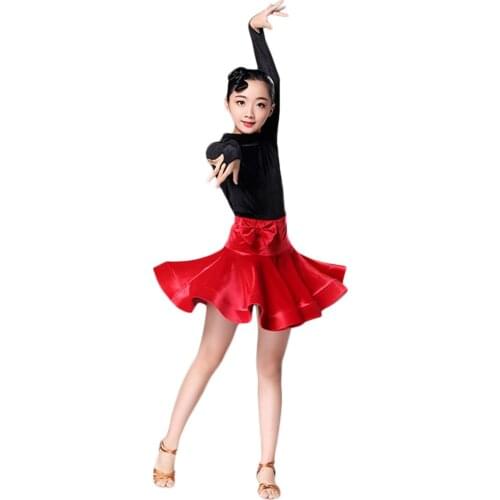 Newest childrens Latin dance clothing childrens Latin Dance Competition Performance Clothing Latin Dance Practice Clothes