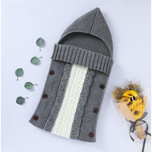 LZH Autumn Winter Baby Sleeping Bag Newborn Envelope For Statement Infant Sleepsack Knitted Sleeping Bag For Baby Hooded Blanket
