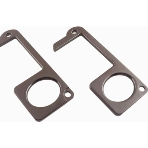 Door Opener Button Pusher Door Handle Opener Gunmetal Door Hook Hand Free Key Antimicrobial Contactless Touchless Tool