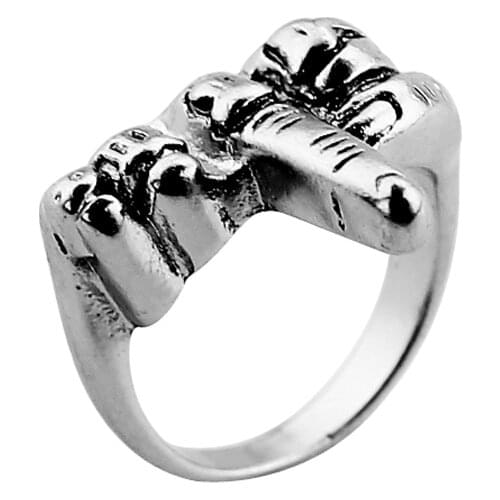 Free shipping Mens Biker Middle Finger ring jewelry Fathers day gift size 6-12