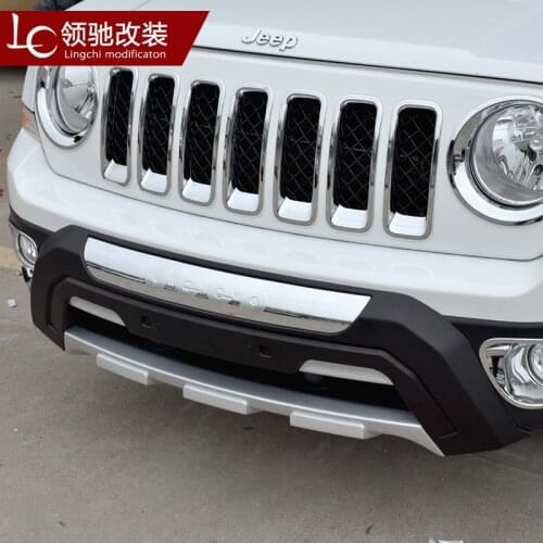 Fit For Jeep Patriot 2011-2016 Front+ Rear Bumper Diffuser Bumpers Lip Protector Guard skid plate ABS Chrome finish 2PES