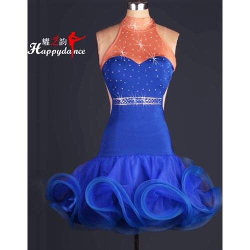 Halter Dress fluffy skirt Latin Dance Latin dance fashion a Latin dance competition skirt