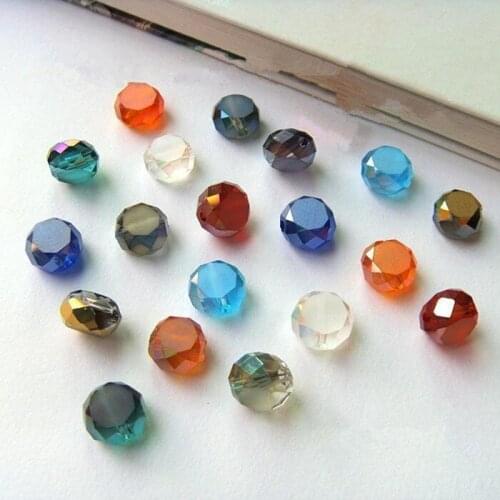 Mixed Colors 4mm 6mm 8mm 10mm Cut & Faceted Crystal Bread Glass Beads Wholesale GL-65