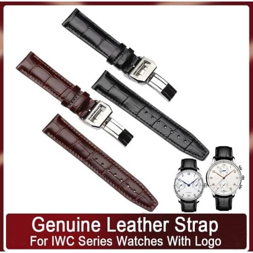 Quality Watchbands For IWC PILOTS PORTOFINO PORTUGIESER Watch Accessories Genuine Leather Watch Band Strap Bracelet Watch Belt