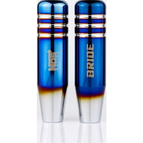 NOS BRIDE Burnt Blue Style 13cm Aluminum Gear Shift Knob Shifter Lever Head for Universal Car