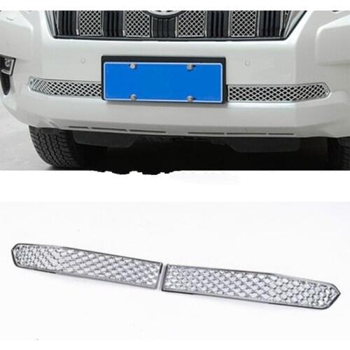 SHCHCG Stainless Steel Mesh Front Lower Center Racing Grill Grille Decoration 2Pcs For Toyota Cruiser Prado FJ150 FJ 150 2018