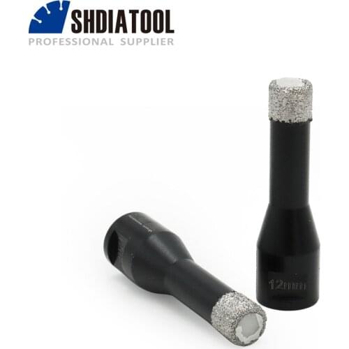 SHDIATOOL 2pcs M10 Dia 12mm Vacuum Brazed Diamond Drilling Bits Dry Drilling Core Bit For Granite Marble Tile Ceramic Hole Saw
