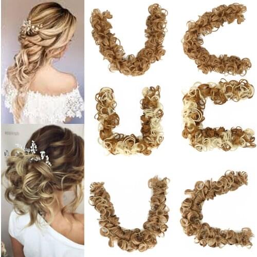 Elastic Rubber Band Curly Chignon Updo Cover Hair Bun Chignon Hair Synthetic Hairpiece Twining Ponytail Hair Extensions