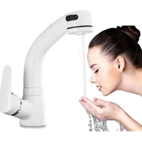 Basin faucet kitchen faucet black single handle white copper faucet bathroom faucet can be raised and lowered European style