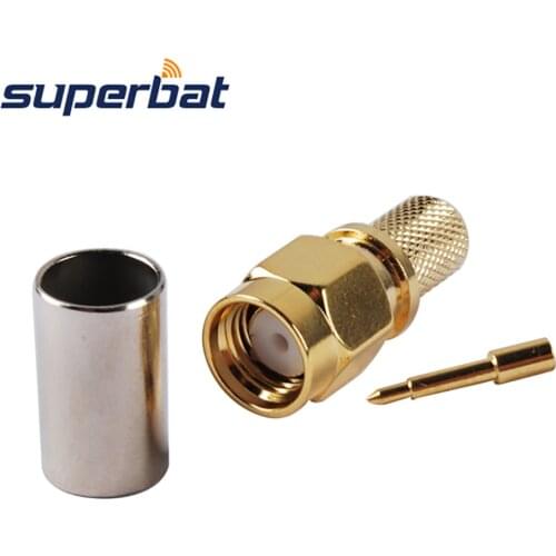 Superbat 50 Ohm SMA Plug Straight Crimp Attachment Cable Mount for LMR240