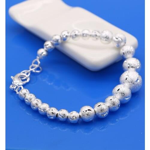 Fashion 100%925 Sterling Silver Women Bracelet Simple Carving Bead Buddha Bracelet Bracelets Jewelry gift Free shipping
