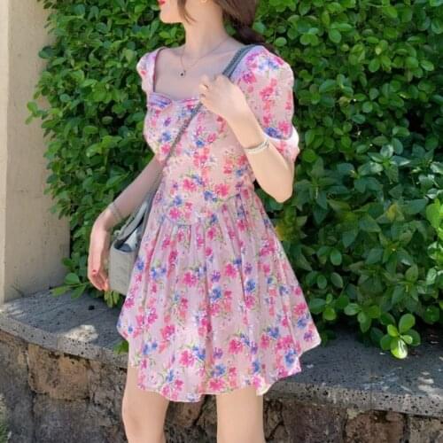 Bella Elegant Floral Boho Dress 2021 Summer French Designer Sexy Vintage Midi Dress Fit Chic Casual Party Revolve Sweet Dress